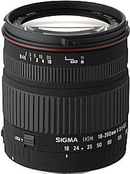 Sigma 18-200 mm F3.5-6.3 DC 62 mm Objectif (adapté à Canon EF) noir