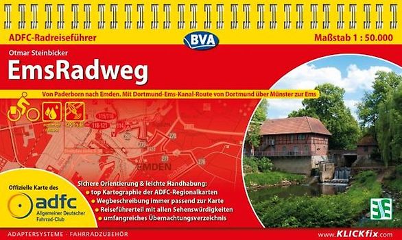 ADFC-Radreiseführer EmsRadweg 1:50.000, praktische Spiralbindung, reiß- und wetterfest, GPS-Tracks Download