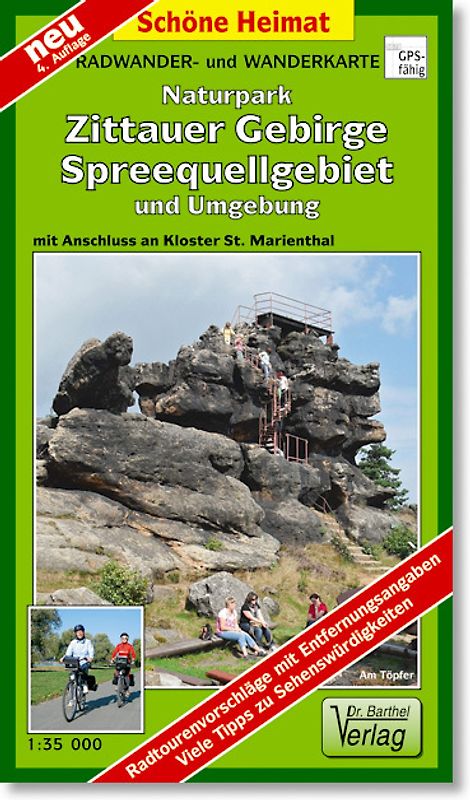 Radwander- und Wanderkarte Naturpark Zittauer Gebirge, Spreequellgebiet und Umgebung