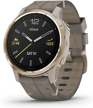 Garmin Fenix 6S Sapphire 42 mm beige et Velours bracelet gris