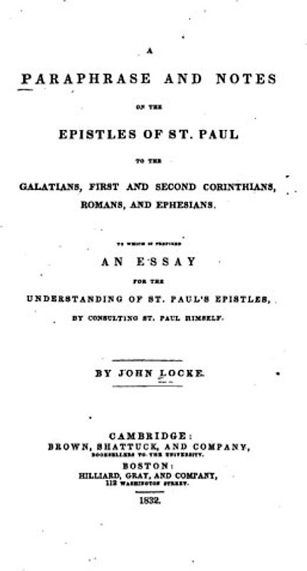 A Paraphrase and Notes on the Epistles of St. Paul