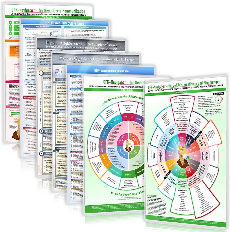 [7er Set] Dein Coaching-Begleiter-Set für NLP, Hypnose & Gewaltfreie Kommunikation (GFK)