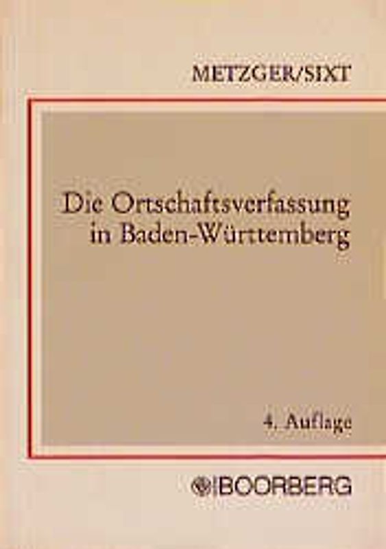 Die Ortschaftsverfassung in Baden-Württemberg