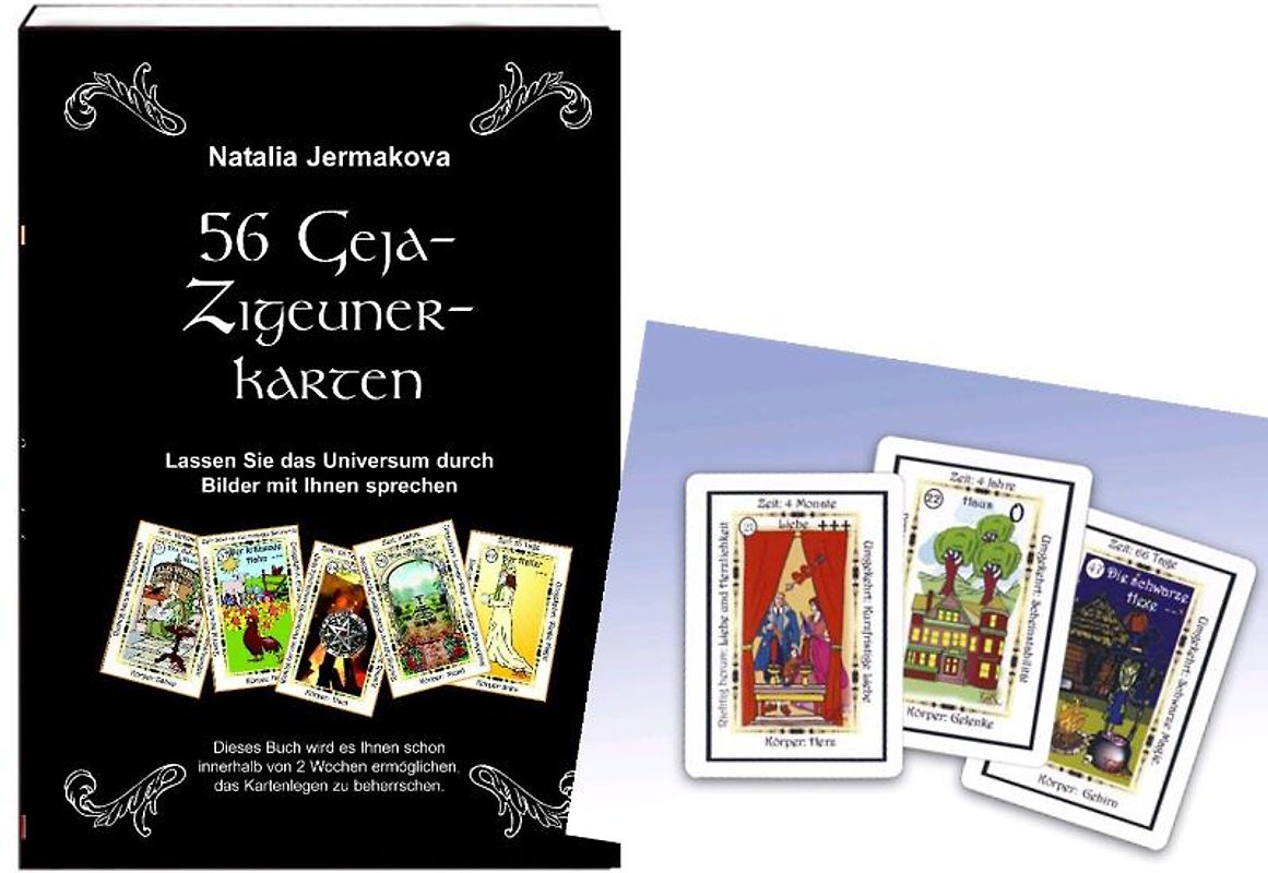 Set 56 Geja-Zigeuner Karten & Buch