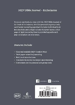 NKJV Bible Journal - Ecclesiastes, Paperback, Comfort Print | Softcover | Gray