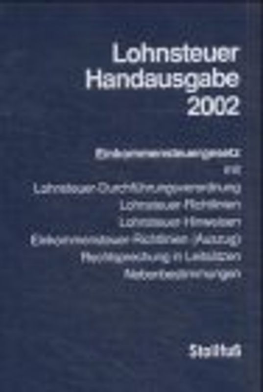 Lohnsteuer Handausgabe 2002