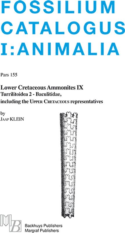 Fossilium Catalogus Animalia Pars 155