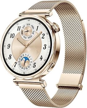 Huawei Watch GT 5 41 mm boîtier en acier inoxydable or et bracelet Milanais or