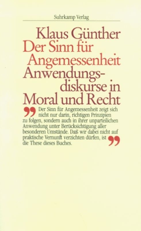 Der Sinn für Angemessenheit