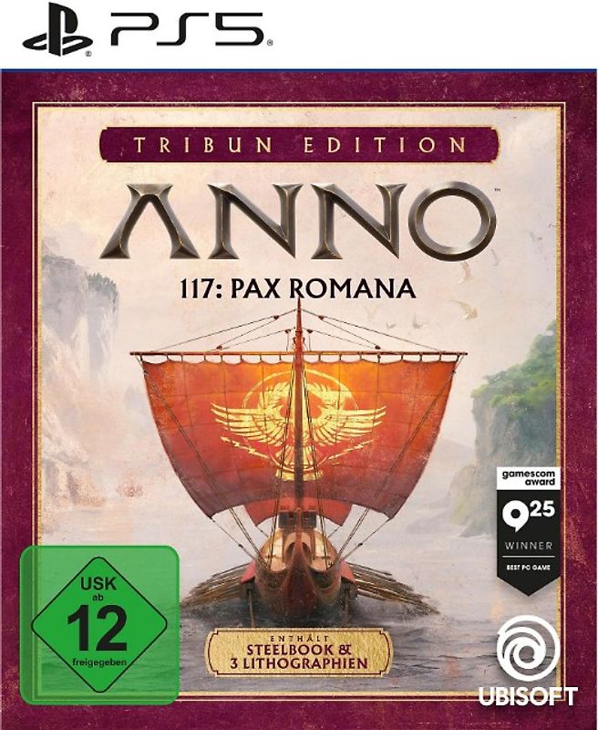 Anno 117: Pax Romana - Tribun Edition [Steelbook, 3 Lithografien, Builder Pack: 3 Ornamente und ein einzigartiges Spieler-Symbol] PlayStation 5