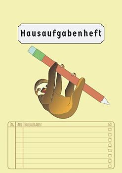 Hausaufgabenheft: Grundschule Faultier | Aufgabenheft 2021/2022 Für Kinder | Din A4 | 50 Blatt