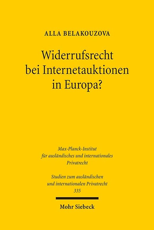 Widerrufsrecht bei Internetauktionen in Europa?