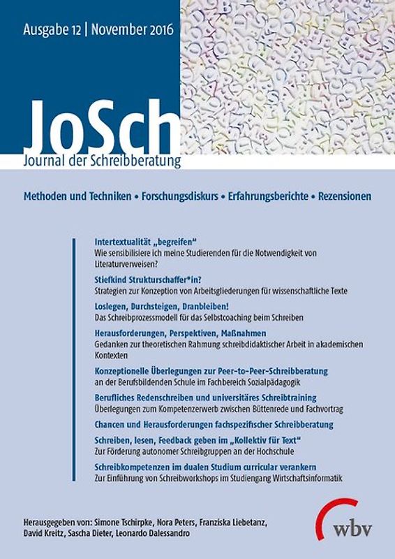 JoSch - Journal der Schreibberatung 02/2016