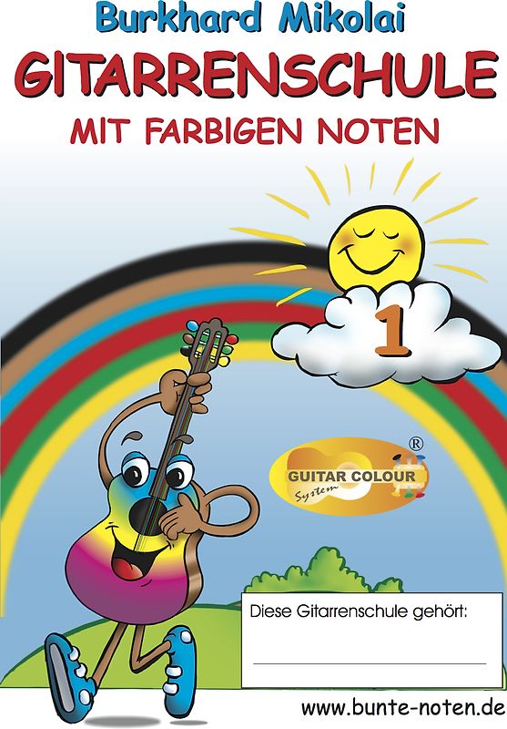 Gitarrenschule mit farbigen Noten