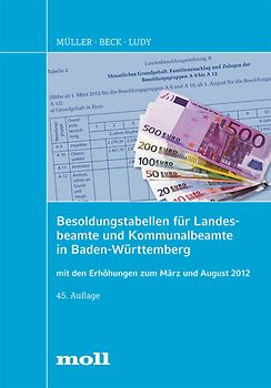 Besoldungstabellen für Landesbeamte und Kommunalbeamte in Baden-Württemberg mit den Erhöhungen zum März und August 2012