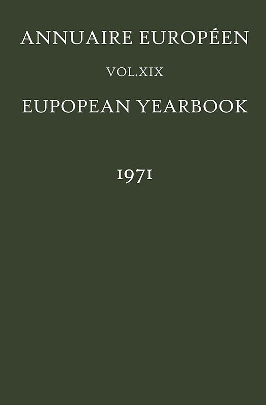 Annuaire Européen / European Yearbook
