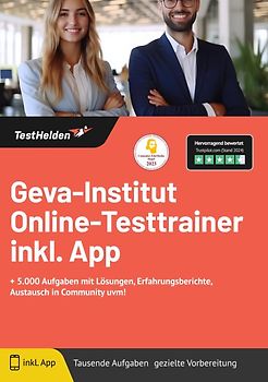 Geva-Institut Einstellungstest: Online-Testtrainer inkl. App | + 5.000 Aufgaben mit Lösungen, Erfahrungsberichte, Austausch in Community uvm!