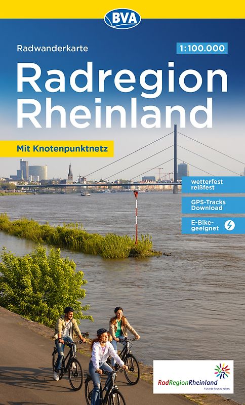 BVA Radwanderkarte RadRegion Rheinland die schönsten Radtouren mit Knotenpunkten 1:100.000
