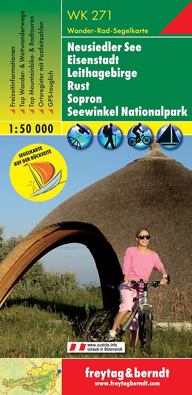 freytag & berndt Wanderkarte WK 271 Neusiedler See, Eisenstadt - Leithagebirge - Rust - Sopron - Nationalpark Neusiedler See - Seewinke 1:50.000