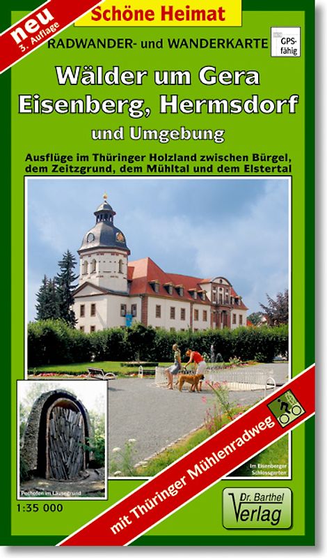 Radwander- und Wanderkarte Gera, Bad Köstritz, Bad Klosterlausnitz, Eisenberg, Hermsdorf und Umgebung