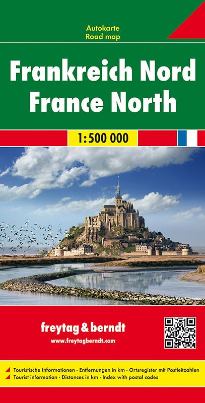 Frankreich Nord, Straßenkarte 1:500.000, freytag & berndt