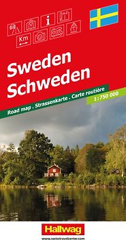 Hallwag Strassenkarte Schweden 1:750.000