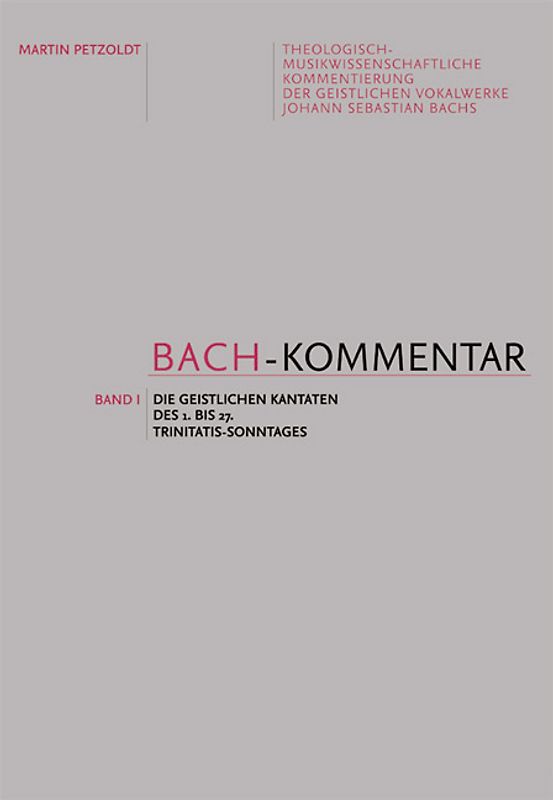 Bach-Kommentar - Band 1