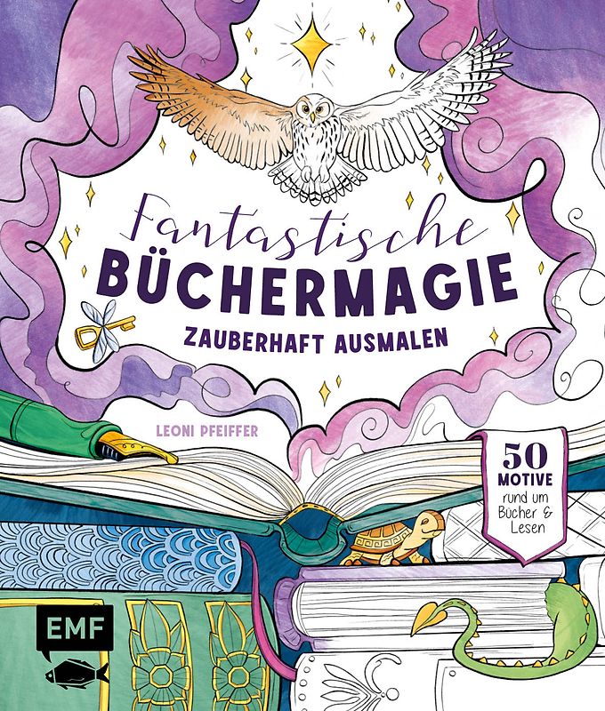 Fantastische Büchermagie – Zauberhafte Lesewelten zum Ausmalen