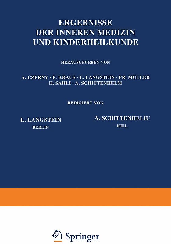 Ergebnisse der Inneren Medizin und Kinderheilkunde
