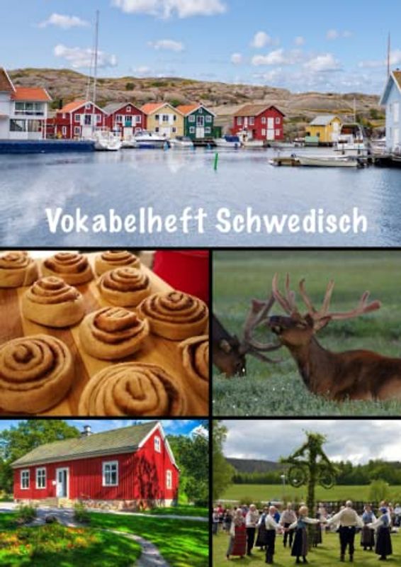 Vokabelheft Schwedisch: DIN A4 Vokabelheft zum Schwedisch lernen mit 3 Spalten