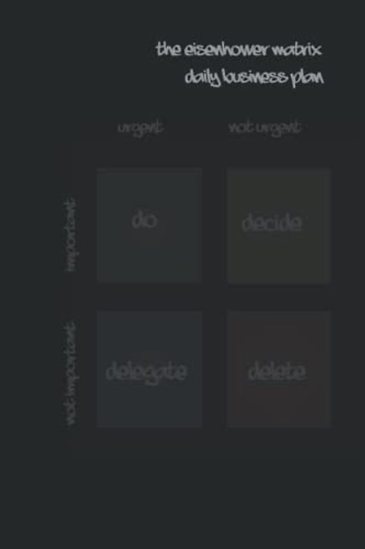 Daily business plan, Eisenhower Matrix notebook, Notebook for Professional Business, Task Management: 6x9 inch 120 pages, Business development ... plan business, gift for business women & man