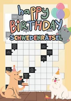 Happy Birthday Schwedenrätsel: Großdruck Kreuzworträtsel für das Geburtstagskind