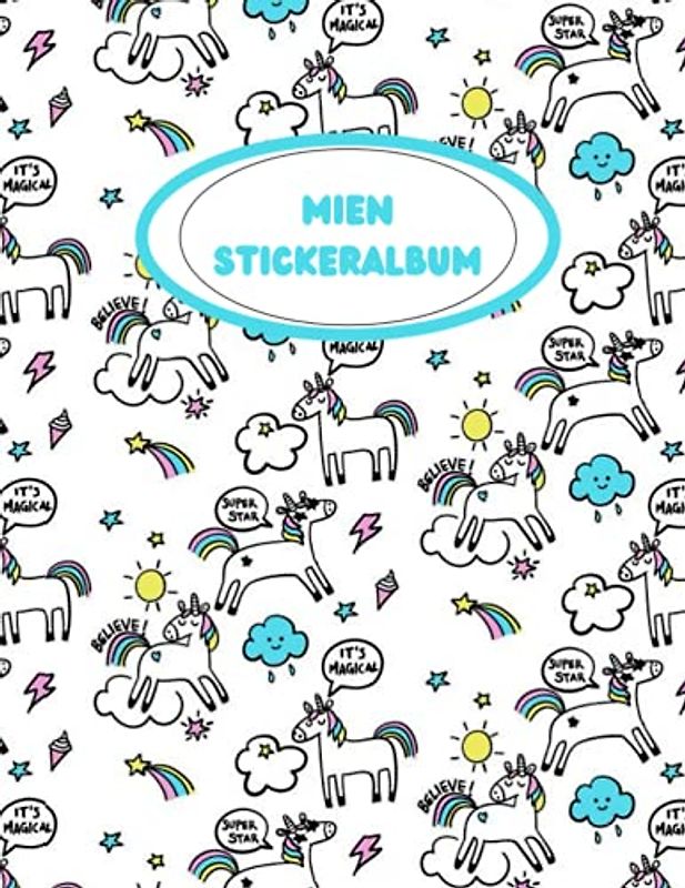 STICKERALBUM: leeres Stickerbuch zum Einkleben und Sammeln | 70 Seiten | Tolles Geschenk für Mädchen und Kinder | ca. DIN A4 | Glänzende Abdeckung | Kein Silikonpapier
