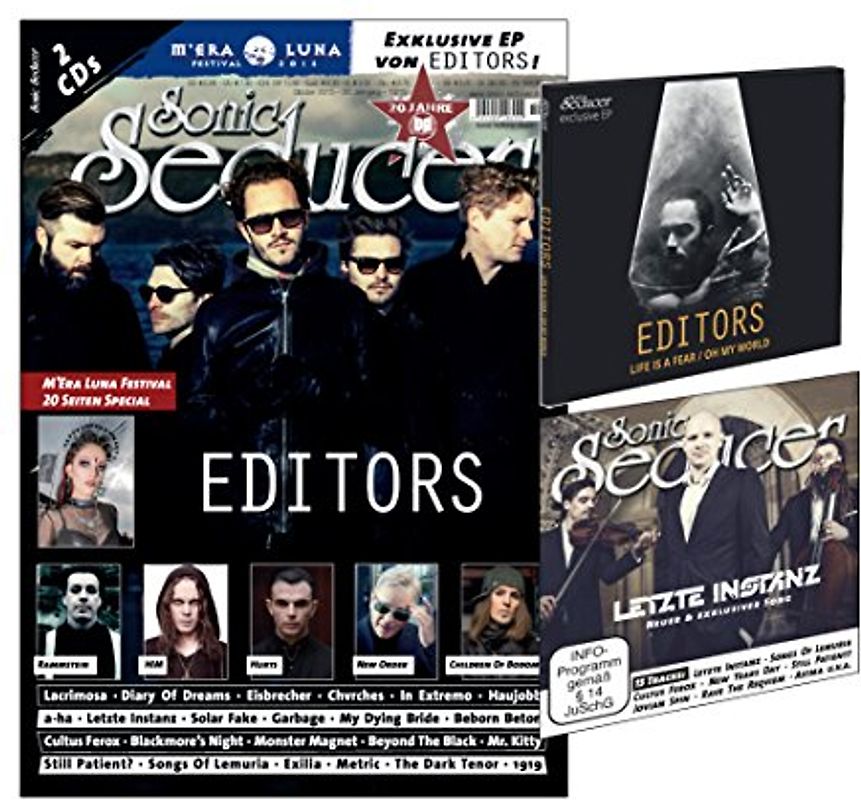 Sonic Seducer 10-2015 mit Editors-Titelstory + 2 CDs, darunter eine exkl. EP zum Editors-Album In Dream + exkl. neuer Song von Letzte Instanz + M'Era Luna Special, Bands: Rammstein, HIM u.v.m.