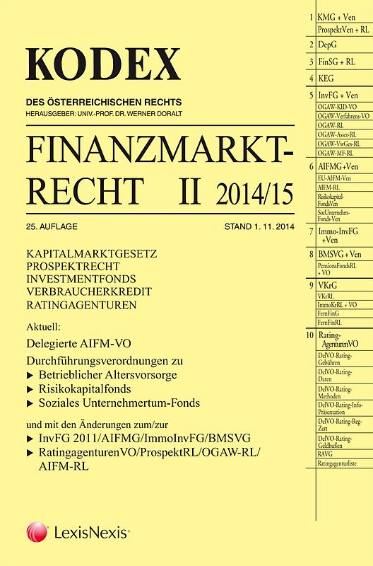 Kodex Finanzmarktrecht Band II 2014/15