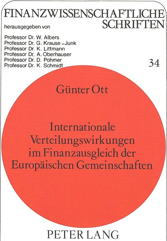 Internationale Verteilungswirkungen im Finanzausgleich der Europäischen Gemeinschaften
