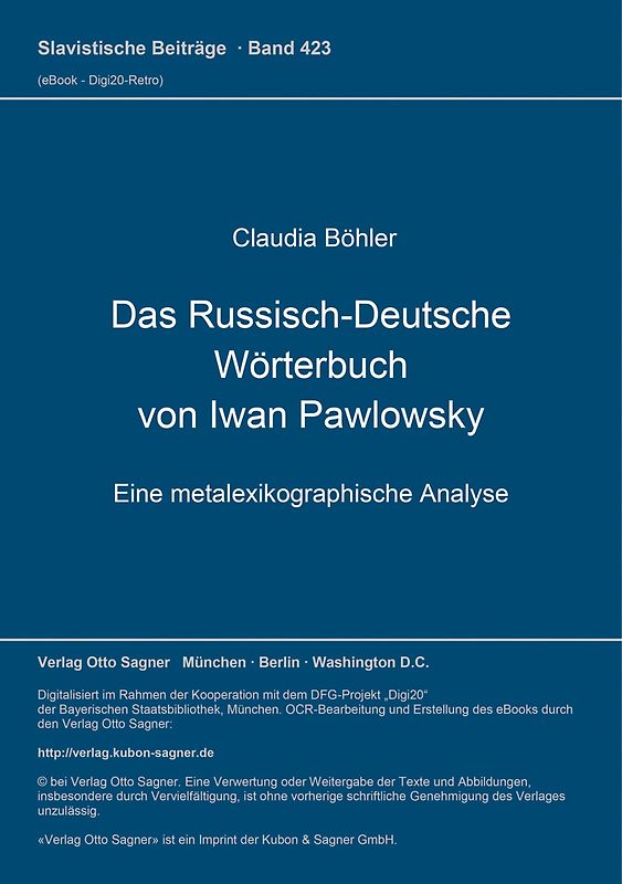 Das Russisch-Deutsche Wörterbuch von Iwan Pawlowsky