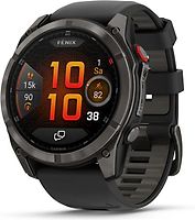 Garmin Fenix 8 Pro 51 mm avec gris carbone bracelet en silicone noir [Wi-Fi, Amoled Edition]