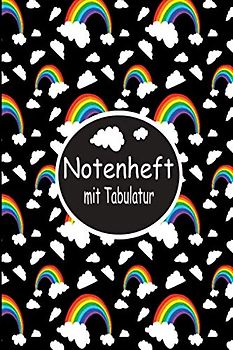 NOTENHEFT mit TABULATUR: DIN A5 für Anfänger und Fortgeschrittene / Blanko NotenBlock / Leere Notenzeilen / Notensystem / für die Schule / Komponist / mit Tabulatur
