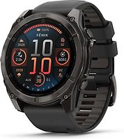Garmin Fenix 8 51 mm avec gris carbone bracelet en silicone noir [Wi-Fi, Sapphire Edition]