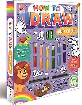 How to Draw and Color Set: With 6 Colored Pencils & Sketching Pencil