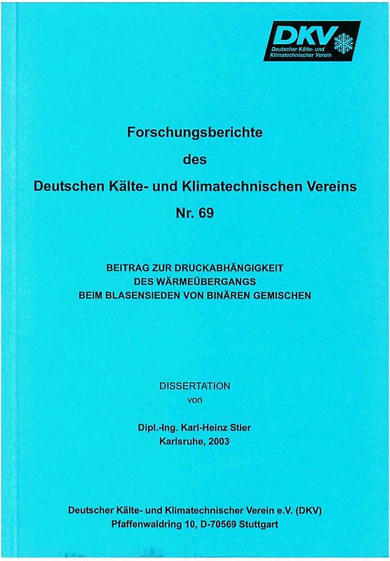 Beitrag zur Druckabhängigkeit des Wärmeübergangs beim Blasensieden von binären Gemischen