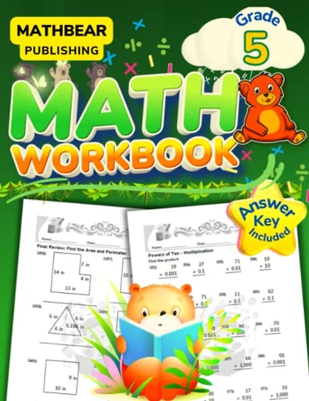 MathBear: Math Workbook Grade 5: 5th Grade Math Workbook: Arithmetic, Pre-Algebra, Geometry, Fractions Workbook with Answers (MATHBEAR Workbooks, Band 41)