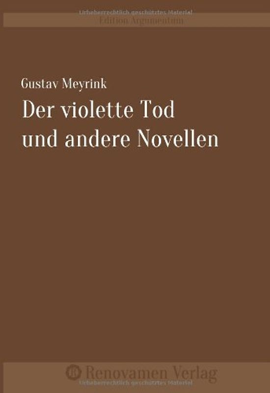 Der violette Tod und andere Novellen - Meyrink, Gustav