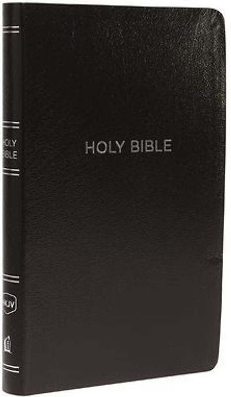 NKJV, Thinline Reference Bible, Leather-Look, Black, Red Letter Edition, Comfort Print