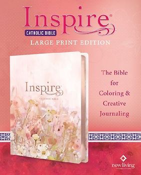 Inspire Catholic Bible NLT Large Print (Leatherlike, Pink Fields with Rose Gold)