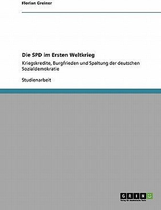 Die SPD im Ersten Weltkrieg