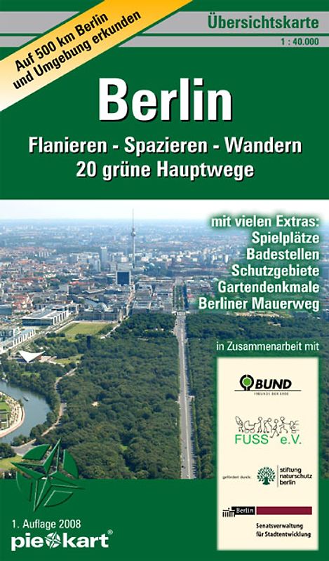 Übersichtskarte Berlin. Flanieren – Spazieren – Wandern. 1 : 40.000