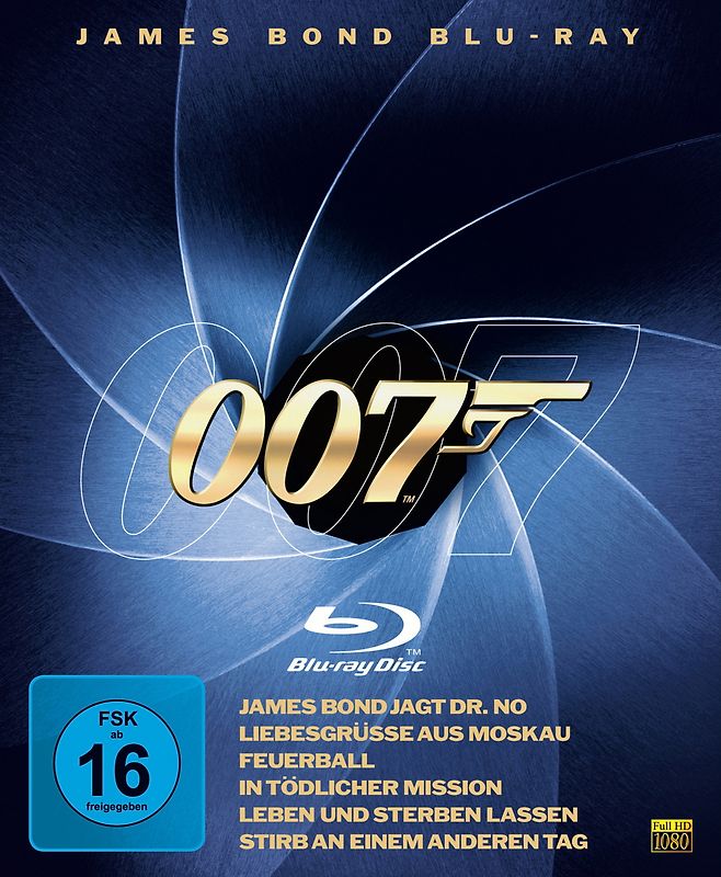James Bond 6er Box (Liebesgrüße aus Moskau, Feuerball, In tödlicher Mission, Jagt Dr. No, Leben und sterben lassen, Sirb an einem anderen Tag) Blu-ray Disc