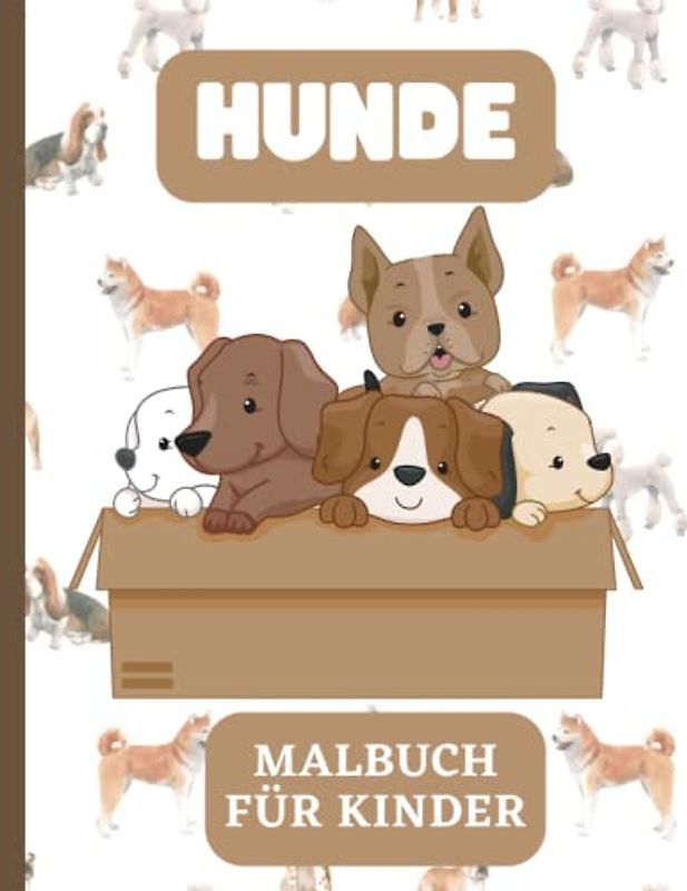 Süße Hunde - Malbuch für Kinder: 50 niedliche Hundemotive zum Ausmalen und Entspannen